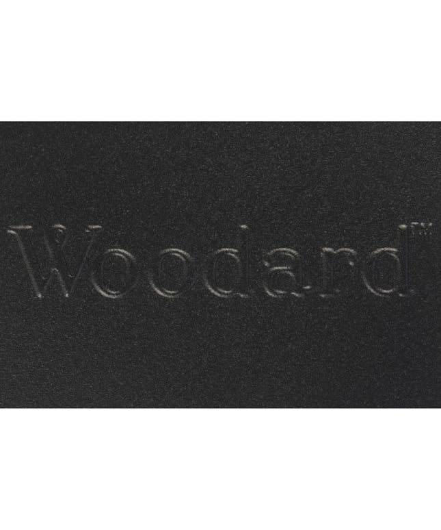 Woodard Cortland Padded Sling Swivel Bar Stool 420568 - Textured Black / Michelangelo Toast
