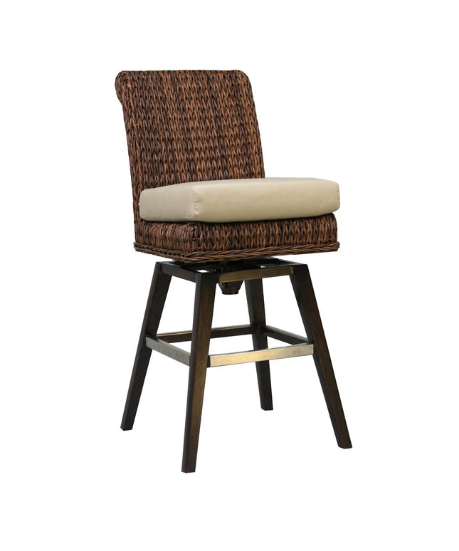 Patio Renaissance Antigua Swivel Bar Stool with Cushion 973808 - Cloves / Sailcloth Sahara