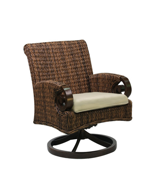 Patio Renaissance Antigua Swivel Rocking Dining Chair with Cushion 973823 - Cloves / Sailcloth Sahara