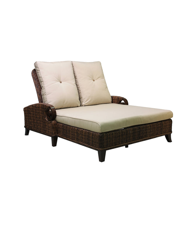 Patio Renaissance Antigua Adjustable Double Chaise Lounge 973854 - Cloves / Sailcloth Sahara