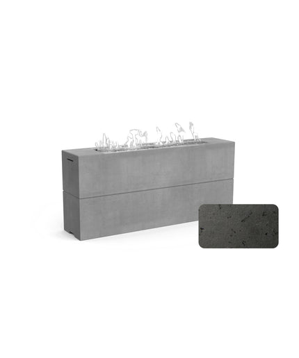 American Fyre Designs 72"W x 16"D x 32"H Rectangle Milan Tall Linear Fire Table 215-BA-11-M8 - Black Lava