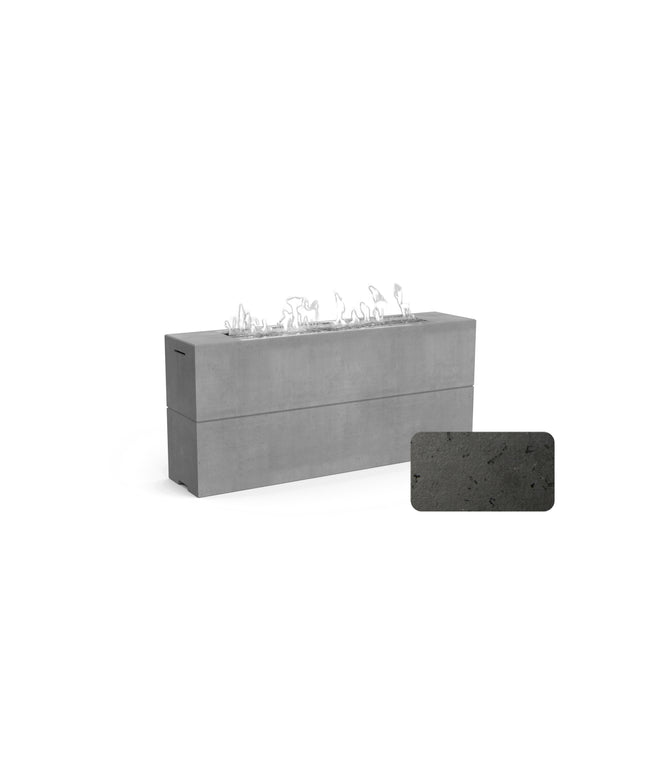American Fyre Designs 72"W x 16"D x 32"H Rectangle Milan Tall Linear Fire Table 215-BA-11-M8 - Black Lava