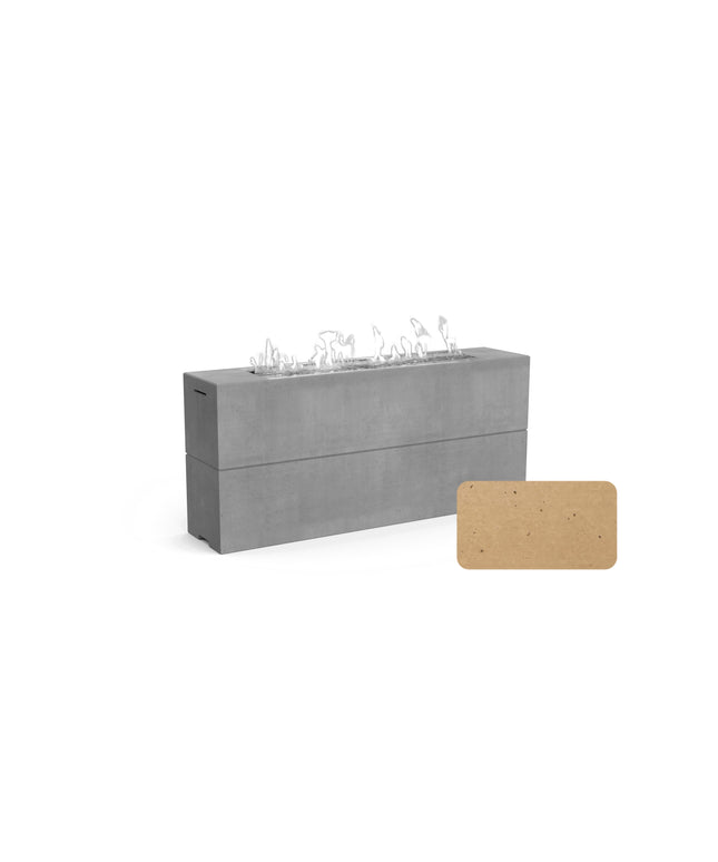 American Fyre Designs 72"W x 16"D x 32"H Rectangle Milan Tall Linear Fire Table 215-CB-11-M8 - Cafe Blanco