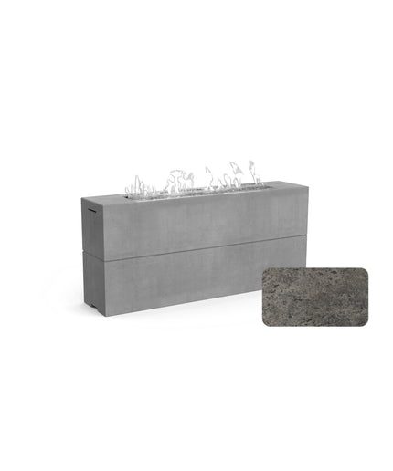 American Fyre Designs 72"W x 16"D x 32"H Rectangle Milan Tall Linear Fire Table 215-DB-11-M8 - Dark Bassalt