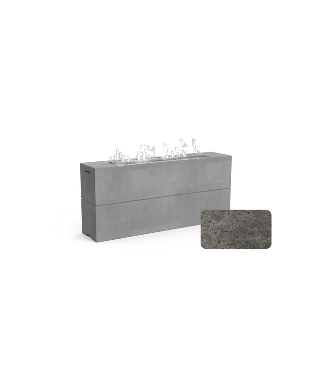 American Fyre Designs 72"W x 16"D x 32"H Rectangle Milan Tall Linear Fire Table 215-DB-11-M8 - Dark Bassalt