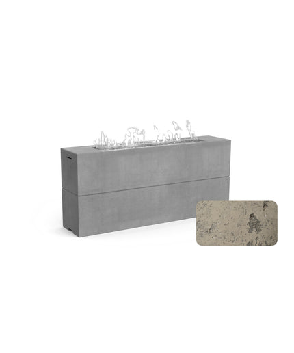 American Fyre Designs 72"W x 16"D x 32"H Rectangle Milan Tall Linear Fire Table 215-LB-11-M8 - Light Bassalt
