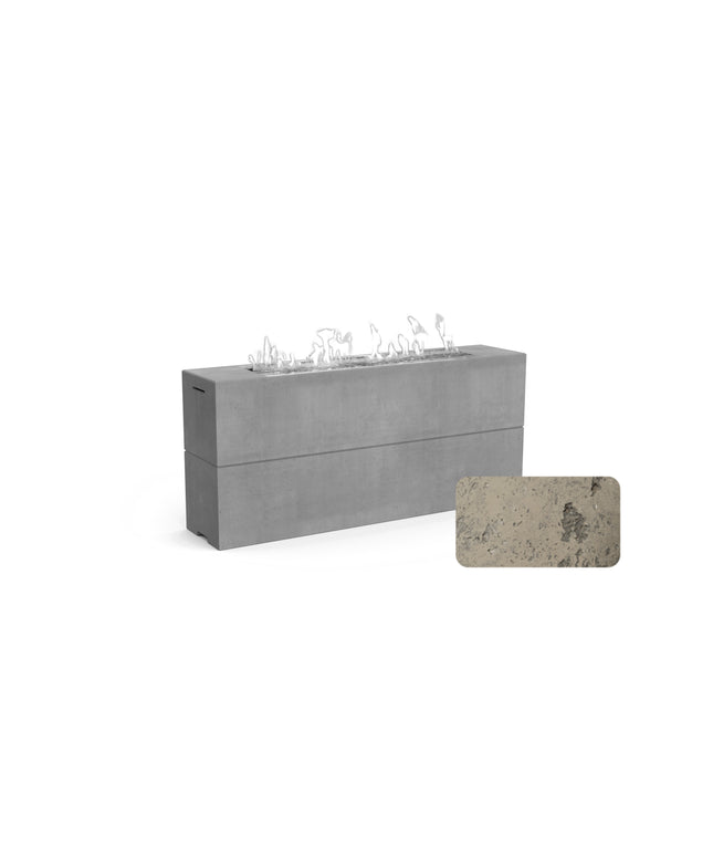 American Fyre Designs 72"W x 16"D x 32"H Rectangle Milan Tall Linear Fire Table 215-LB-11-M8 - Light Bassalt