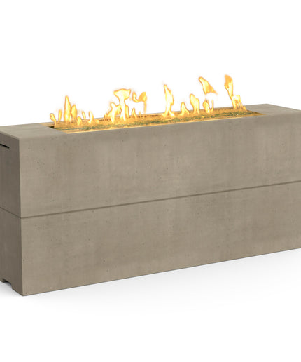 American Fyre Designs 72"W x 16"D x 32"H Rectangle Milan Tall Linear Fire Table 215-SM-11-M8 - Smoke