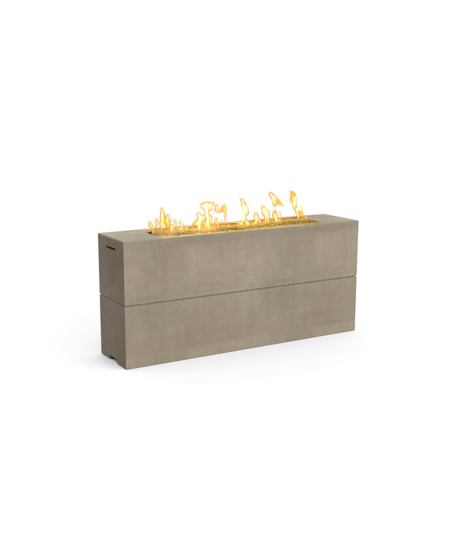 American Fyre Designs 72"W x 16"D x 32"H Rectangle Milan Tall Linear Fire Table 215-SM-11-M8 - Smoke