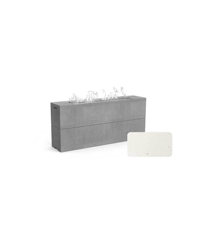 American Fyre Designs 72"W x 16"D x 32"H Rectangle Milan Tall Linear Fire Table 215-WA-11-M8 - White Aspen
