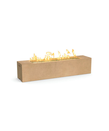 American Fyre Designs 72"W x 16"D x 16"H Rectangle Milan Low Linear Fire Table 216-CB-11-M8 - Cafe Blanco
