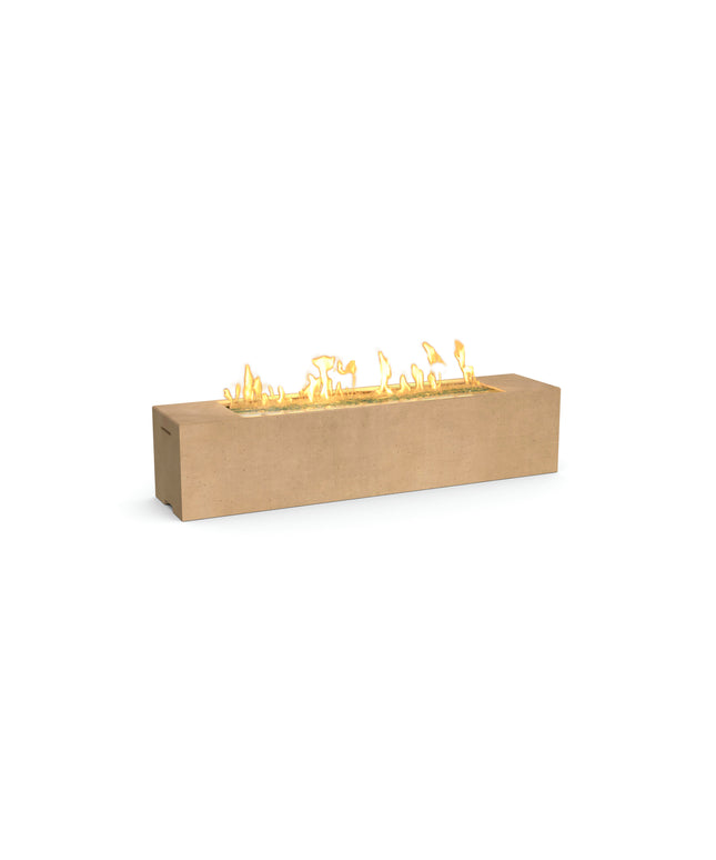 American Fyre Designs 72"W x 16"D x 16"H Rectangle Milan Low Linear Fire Table 216-CB-11-M8 - Cafe Blanco
