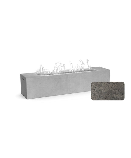 American Fyre Designs 72"W x 16"D x 16"H Rectangle Milan Low Linear Fire Table 216-DB-11-M8 - Dark Bassalt