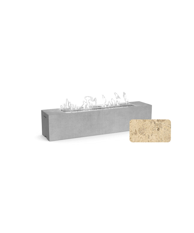 American Fyre Designs 72"W x 16"D x 16"H Rectangle Milan Low Linear Fire Table 216-TR-11-M8 - Travertine