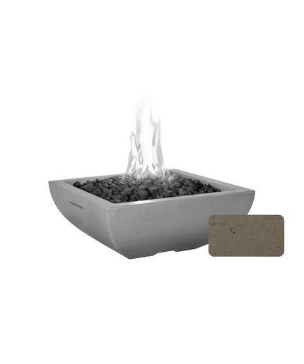 American Fyre Designs 30"W x 30"D x 12-1/4"H Bordeaux Petite Square Fire Bowl 431-SM-11-M6 - Smoke