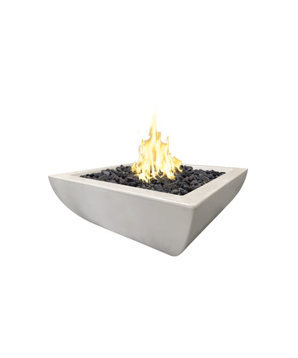 American Fyre Designs 30"W x 30"D x 12-1/4"H Bordeaux Petite Square Fire Bowl 431-WA-11-M6 - White Aspen