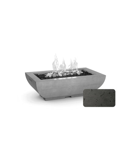American Fyre Designs 50"W x 30"D x 16-1/4"H Bordeaux Rectangle Fire Bowl 435-BA-11-M4 - Black Lava