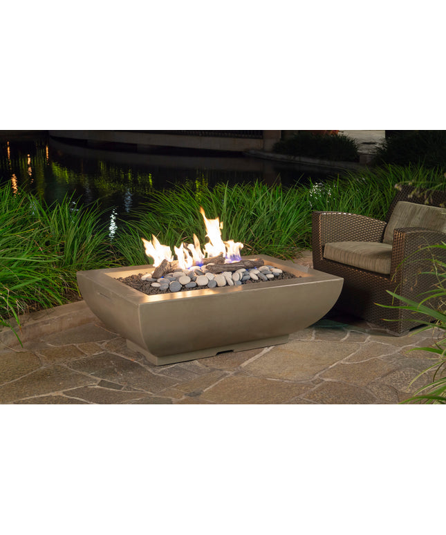 American Fyre Designs 50"W x 30"D x 16-1/4"H Bordeaux Rectangle Fire Bowl 435-SM-11-M4 - Smoke