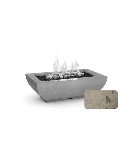 American Fyre Designs 50"W x 30"D x 16-1/4"H Bordeaux Rectangle Fire Bowl 435-LB-11-M4 - Light Bassalt