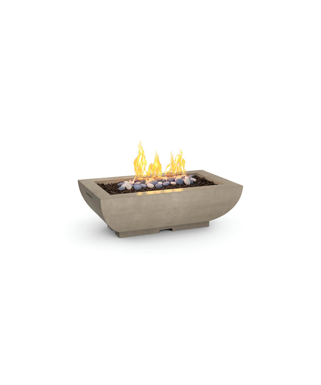 American Fyre Designs 50"W x 30"D x 16-1/4"H Bordeaux Rectangle Fire Bowl 435-SM-11-M4 - Smoke