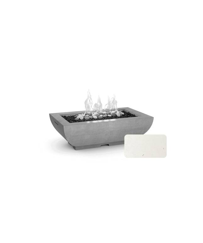 American Fyre Designs 50"W x 30"D x 16-1/4"H Bordeaux Rectangle Fire Bowl 435-WA-11-M4 - White Aspen