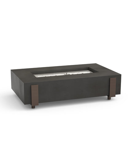 American Fyre Designs 72"W x 36"D x 17"H Iron Saddle Firepit 588-BA-11-87 - Black Lava