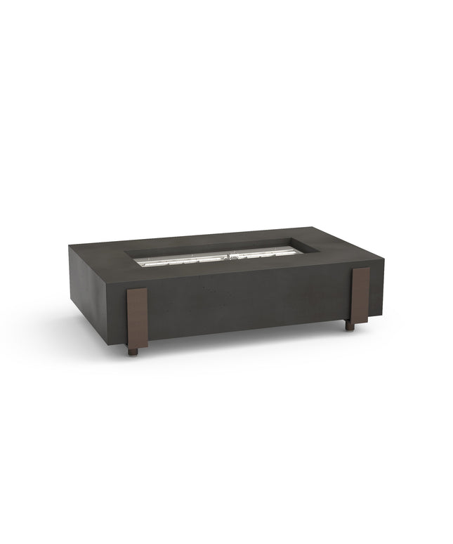American Fyre Designs 72"W x 36"D x 17"H Iron Saddle Firepit 588-BA-11-87 - Black Lava