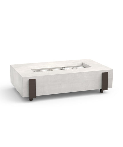 American Fyre Designs 60"W x 36"D x 17"H Iron Saddle Firepit 580-WA-11-M7 - White Aspen