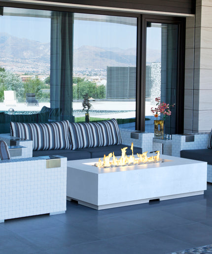 American Fyre Designs 60"W x 36"D x 14-1/2"H Legend Fire Table 581-WA-11-M7 - White Aspen