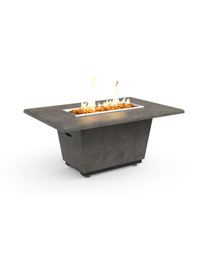 American Fyre Designs 54"W x 36"D x 24"H Rectangle Cosmopolitan Fire Table 635-DB-11-M4 - Dark Bassalt