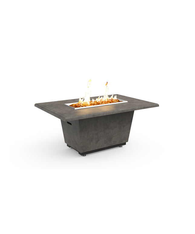 American Fyre Designs 54"W x 36"D x 24"H Rectangle Cosmopolitan Fire Table 635-DB-11-M4 - Dark Bassalt