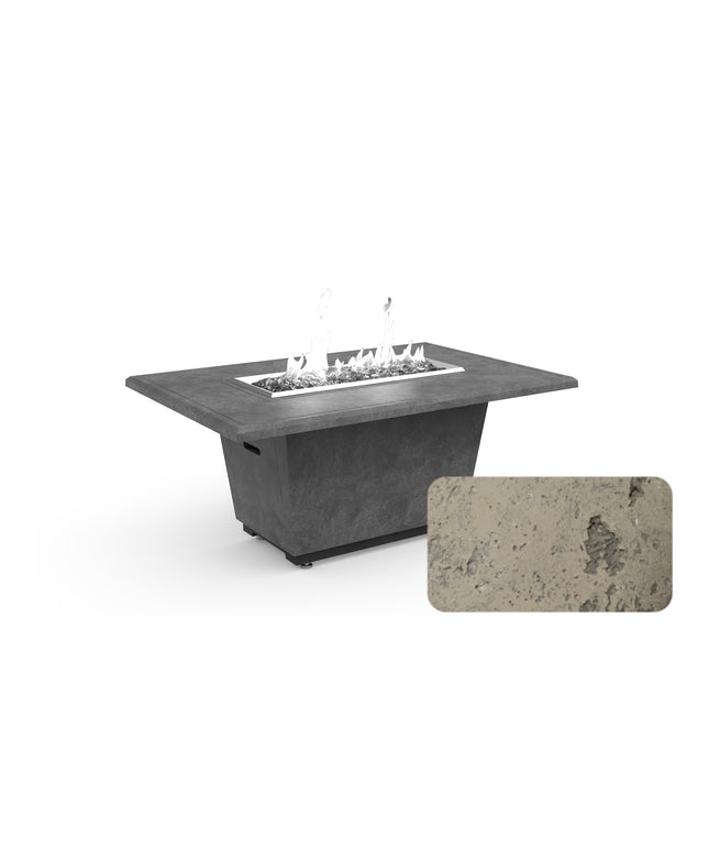 American Fyre Designs 54"W x 36"D x 24"H Rectangle Cosmopolitan Fire Table 635-LB-11-M4 - Light Bassalt