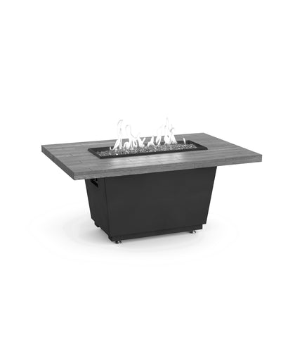 American Fyre Designs 54"W x 36"D x 24"H Rectangle Reclaimed Wood Cosmopolitan Fire Table 635-BA-SP-M4 - Silver Pine