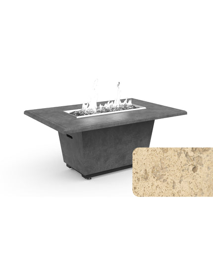 American Fyre Designs 54"W x 36"D x 24"H Rectangle Cosmopolitan Fire Table 635-TR-11-M4 - Travertine