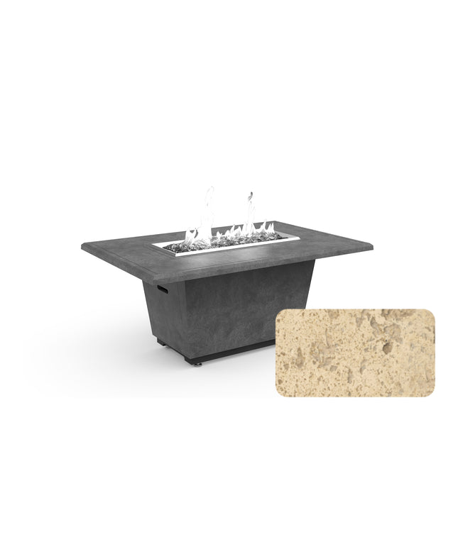 American Fyre Designs 54"W x 36"D x 24"H Rectangle Cosmopolitan Fire Table 635-TR-11-M4 - Travertine