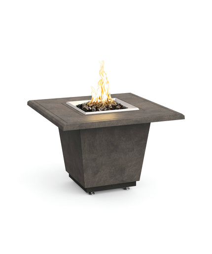 American Fyre Designs 36"W x 36"D x 24"H Square Cosmopolitan Fire Table 640-DB-11-M2 - Dark Bassalt