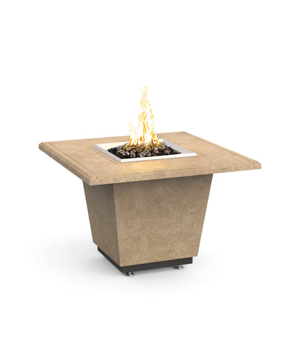 American Fyre Designs 36"W x 36"D x 24"H Square Cosmopolitan Fire Table 640-TR-11-M2 - Travertine