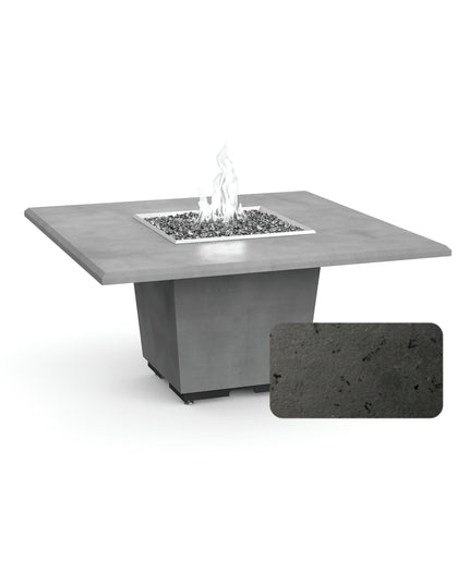 American Fyre Designs 60"W x 60"D x 29"H Square Cosmopolitan Dining Fire Table 642-BA-11-M6 - Black Lava