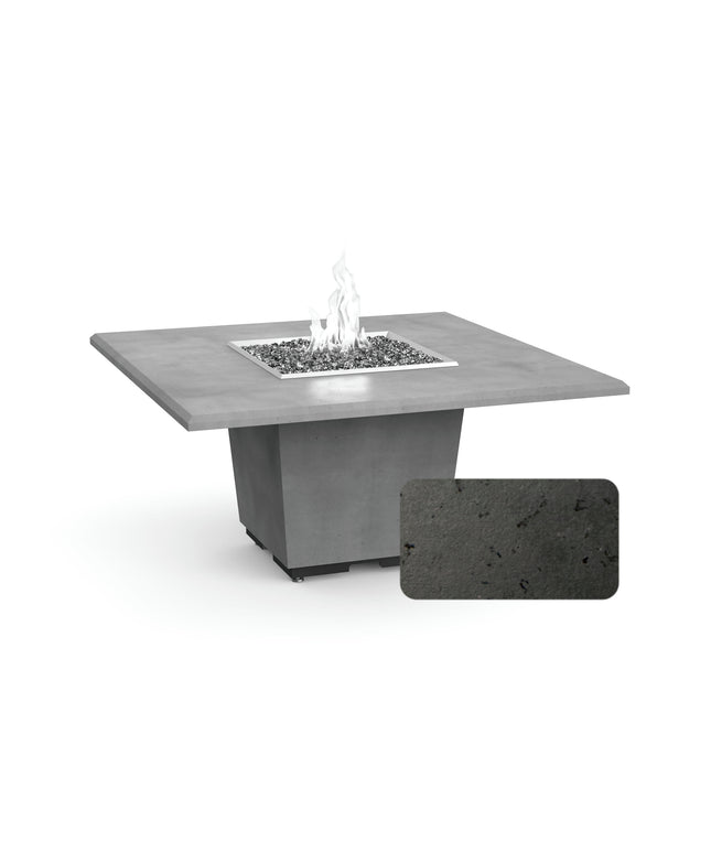 American Fyre Designs 60"W x 60"D x 29"H Square Cosmopolitan Dining Fire Table 642-BA-11-M6 - Black Lava