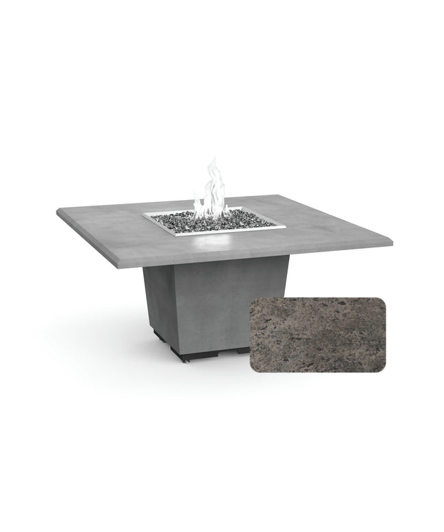 American Fyre Designs 60"W x 60"D x 29"H Square Cosmopolitan Dining Fire Table 642-DB-11-M6 - Dark Bassalt