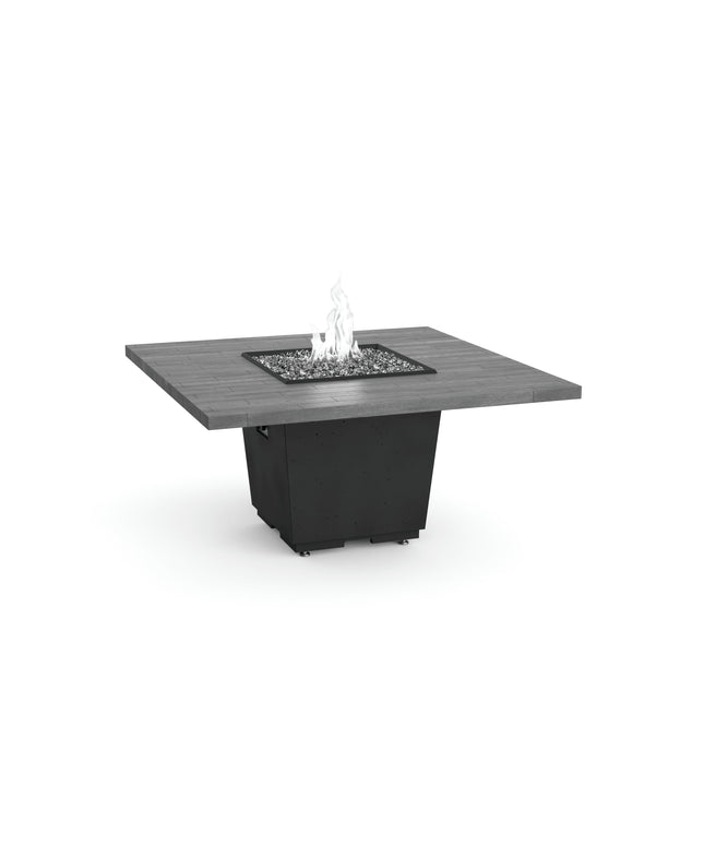 American Fyre Designs 60"W x 60"D x 29"H Square Reclaimed Wood Cosmopolitan Dining Fire Table 642-BA-SP-M6 - Siler Pine