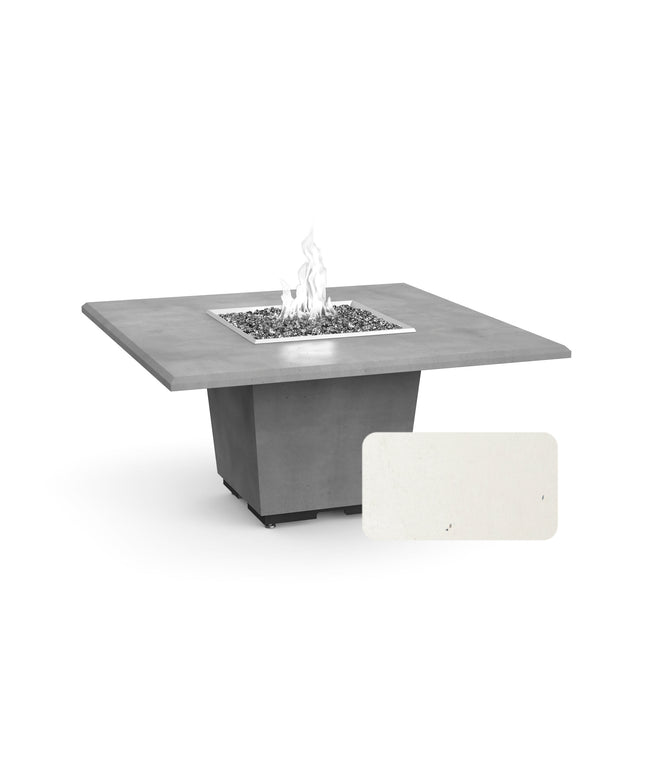American Fyre Designs 60"W x 60"D x 29"H Square Cosmopolitan Dining Fire Table 642-WA-11-M6 - White Aspen