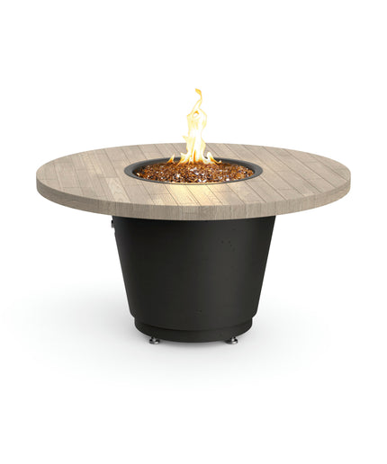 American Fyre Designs 48"Diameter x 24"H Round Reclaimed Wood Cosmopolitan Fire Table 645-BA-SP-M2 - Silver Pine