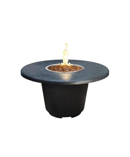 American Fyre Designs 48"Diameter x 24"H Round Cosmopolitan Fire Table 645-BA-11-M2 - Black Lava