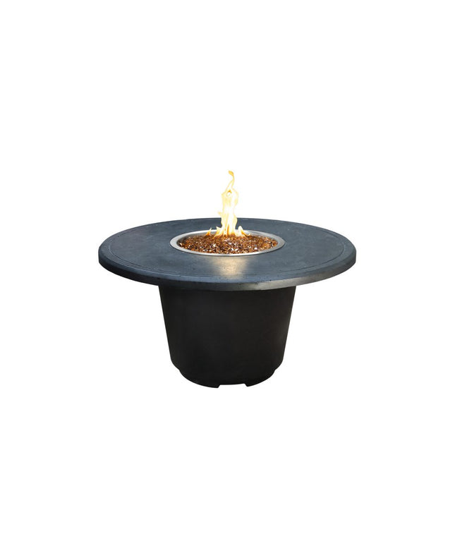 American Fyre Designs 48"Diameter x 24"H Round Cosmopolitan Fire Table 645-BA-11-M2 - Black Lava