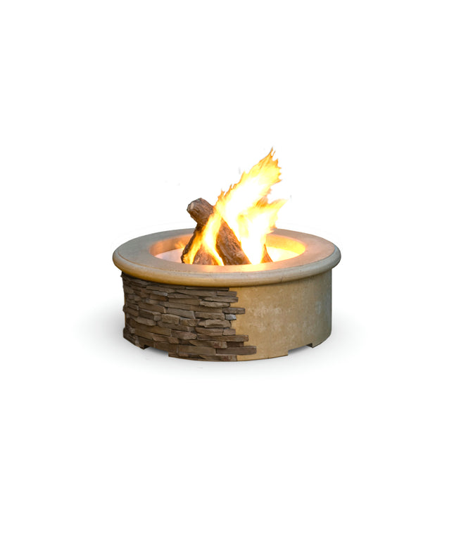 American Fyre Designs 39"Diameter x 14-1/2"H Contractor's Model Round Fire Pit 685-CB-11-M6 - Cafe Blanco