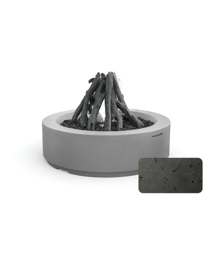 American Fyre Designs 48" Diameter x 15-1/4"H Louvre Round Fire Pit 686-BA-11-M6 - Black Lava