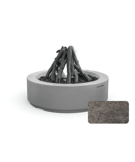 American Fyre Designs 48" Diameter x 15-1/4"H Louvre Round Fire Pit 686-DB-11-M6 - Dark Bassalt