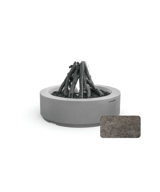 American Fyre Designs 48" Diameter x 15-1/4"H Louvre Round Fire Pit 686-DB-11-M6 - Dark Bassalt