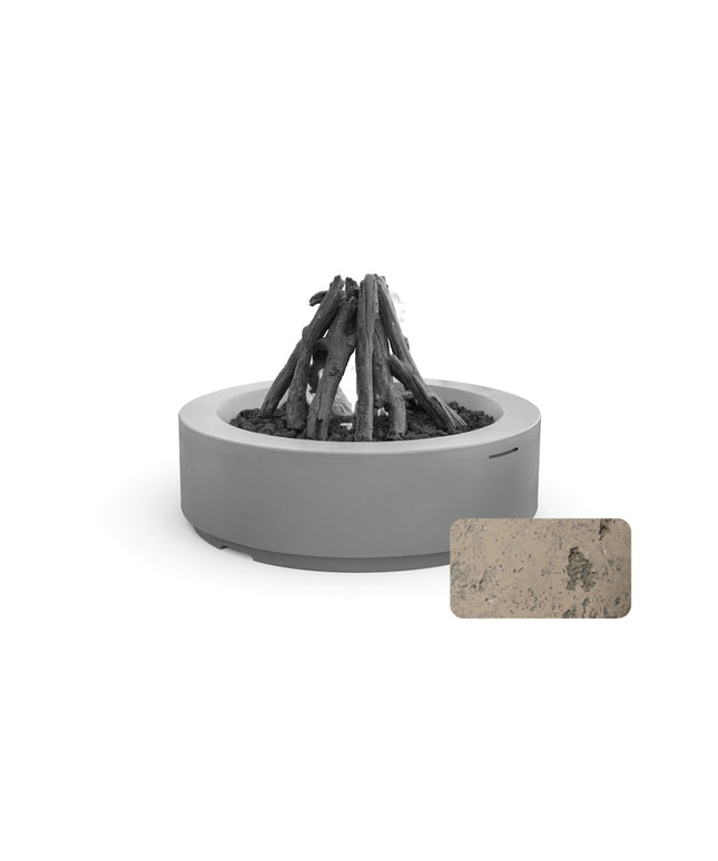 American Fyre Designs 48" Diameter x 15-1/4"H Louvre Round Fire Pit 686-LB-11-M6 - Light Bassalt
